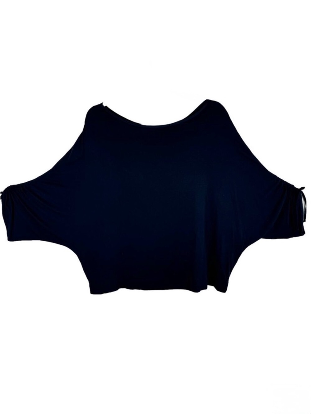 Lola & Sophie Navy Blue Lightweight Round Neck 3/4 Dolman Slit Sleeve Size M